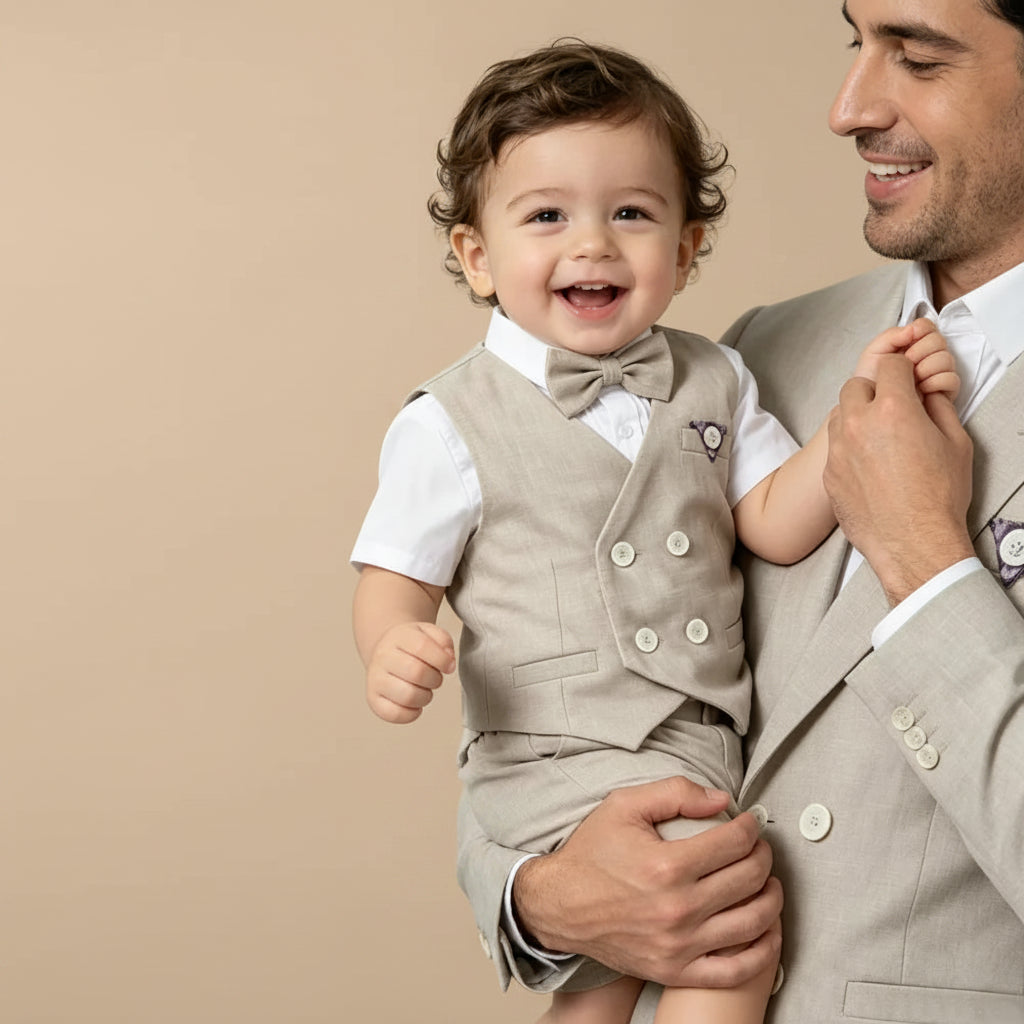 Costume enfant baptême short - 4 pièces Jules