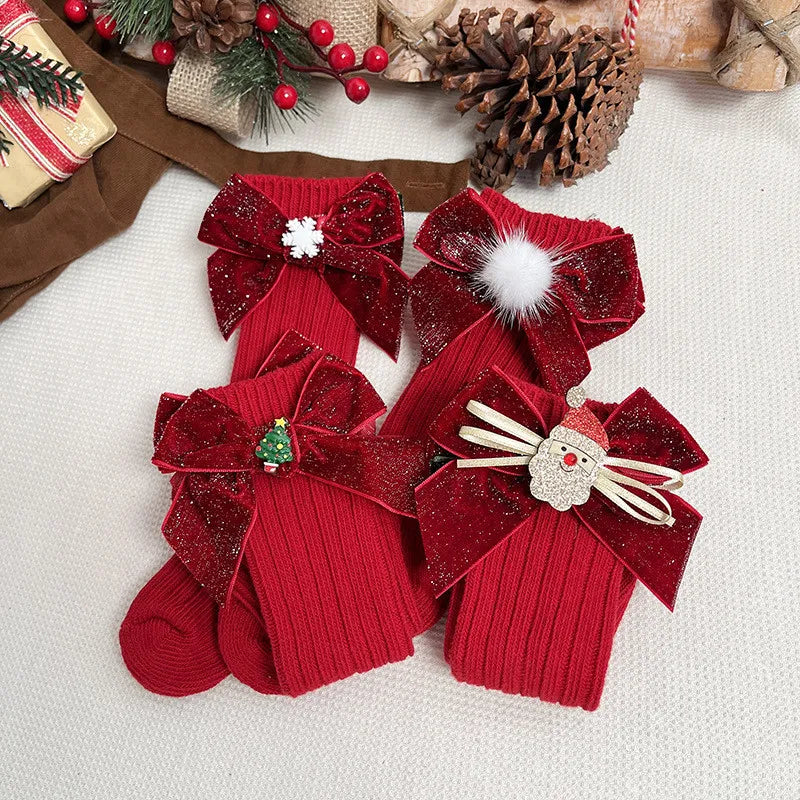  Chaussette de Noël pour fille rouge