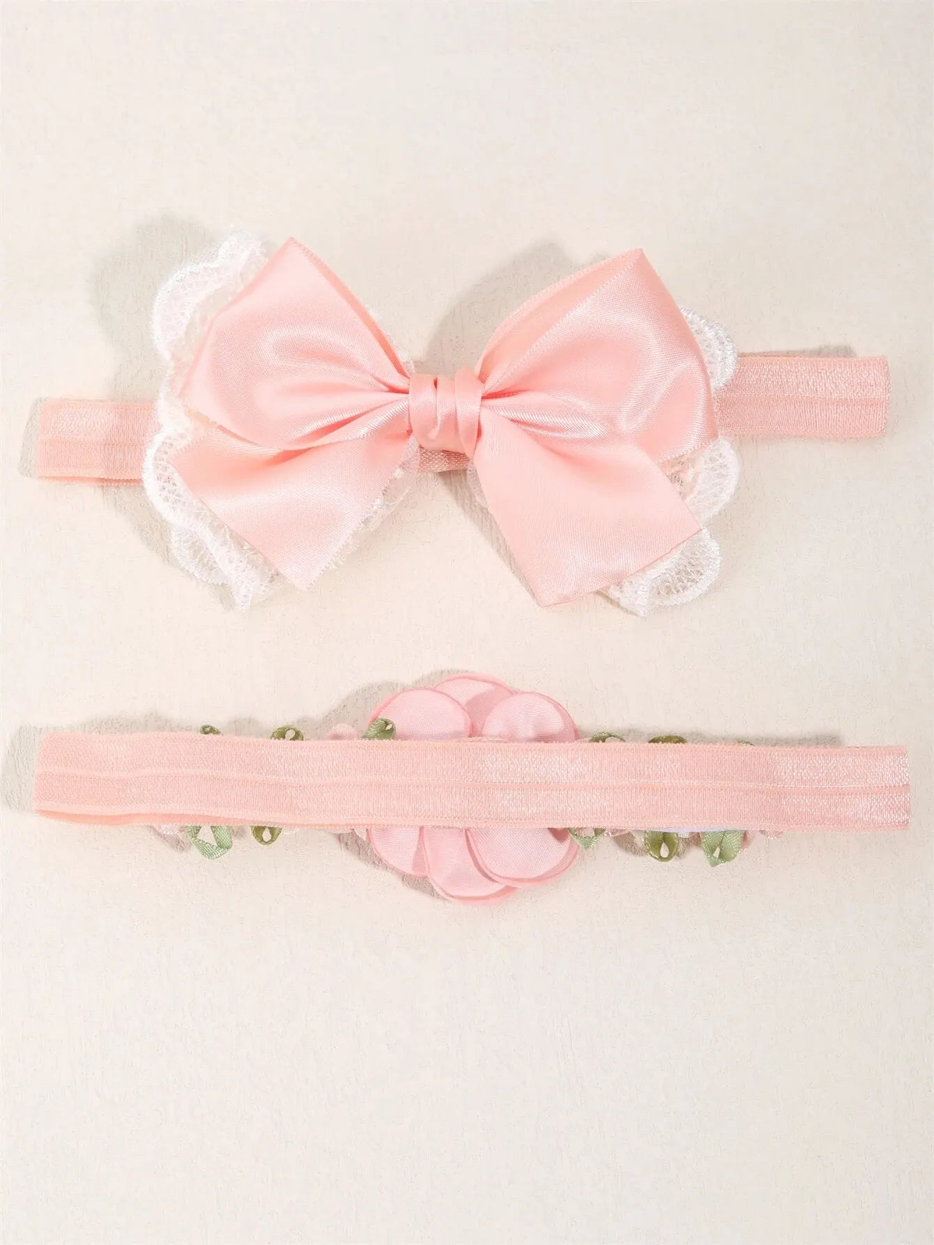 Conjunto de diademas rosas y blancas para bebé/niño