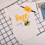 Anniversaire bébé fille abeille jaune