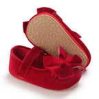 Chaussure de noël bébé - effet daim