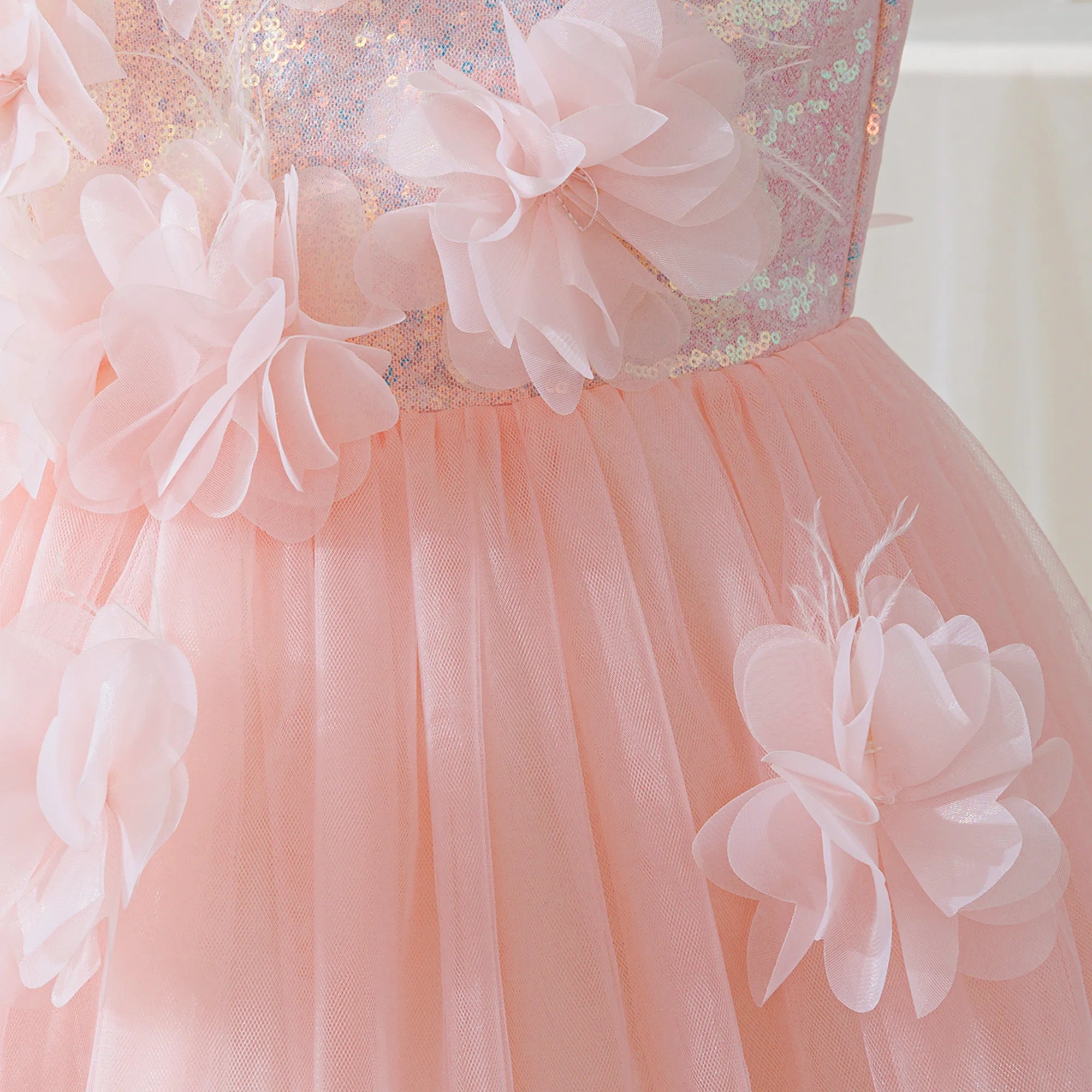 Robe princesse ado - Fleurs Rosées