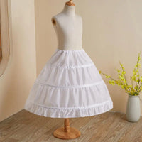 Jupon blanc volumineux à trois anneaux pour robe de princesse enfant