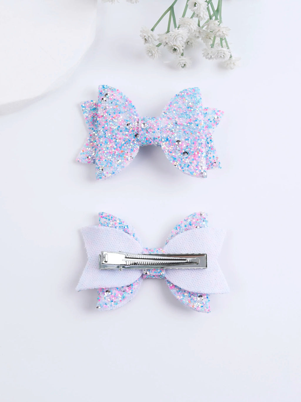 Lot de 2 pinces cheveux nœud papillon enfant violet