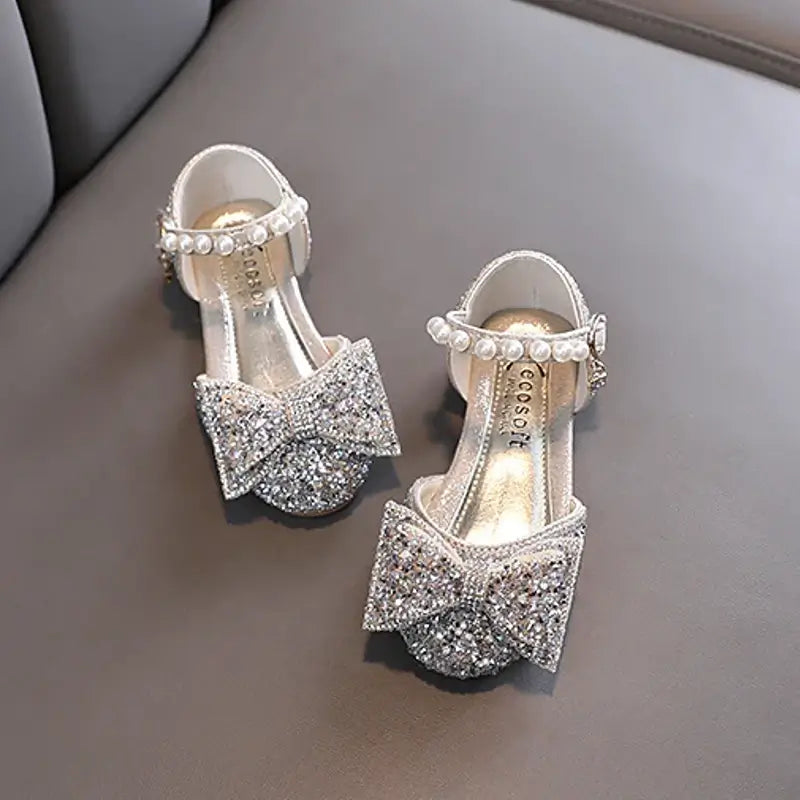 Sandales enfant paillette avec noeud à l'avant