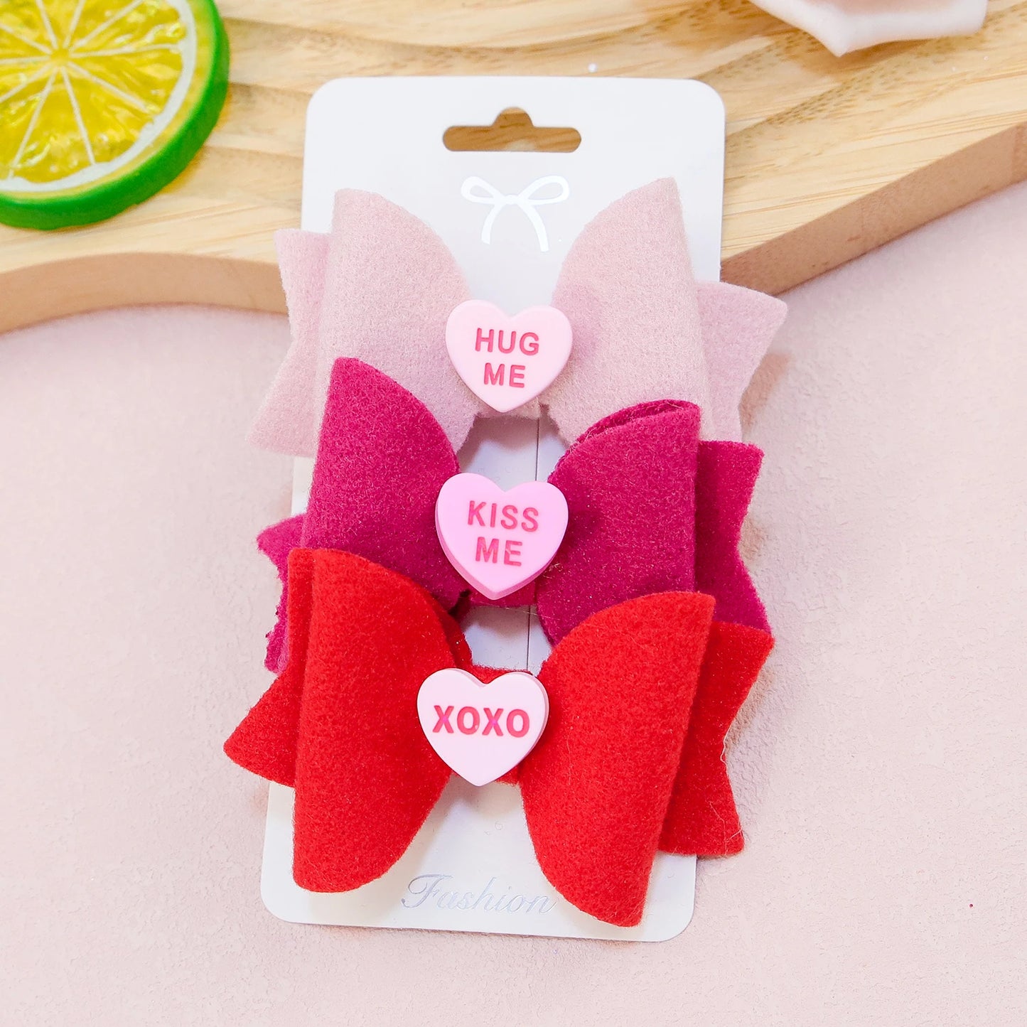 Lot de 3 pièces de barrettes St Valentin