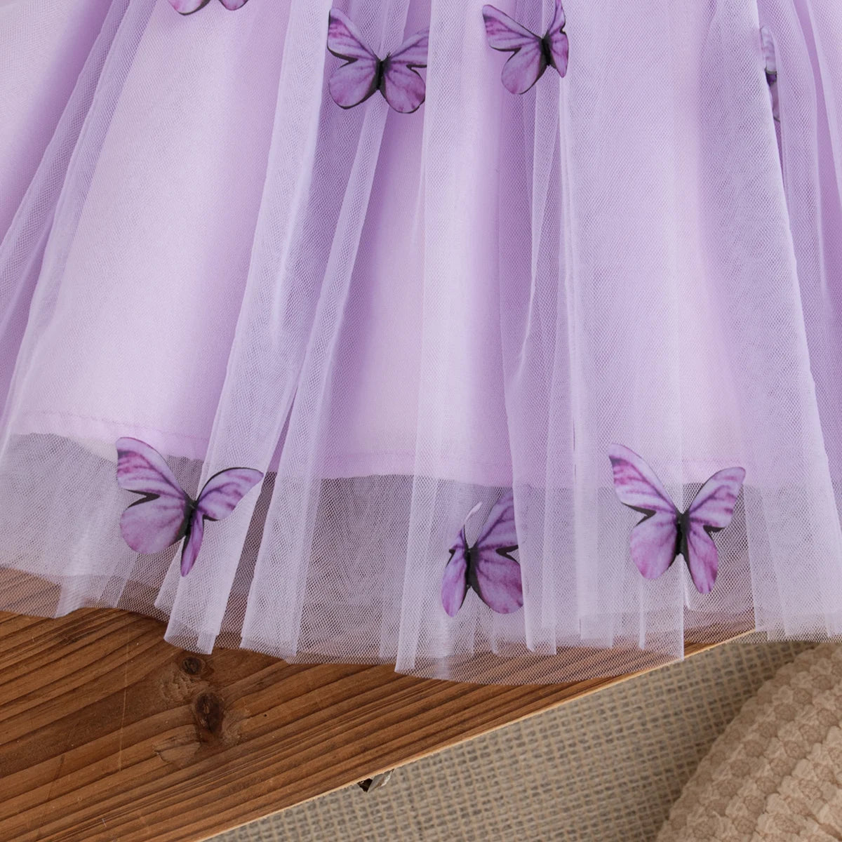 Robe enfant papillon fleurie