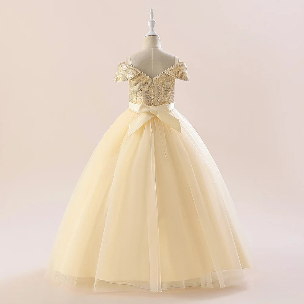 Vestido largo de princesa para cumpleaños