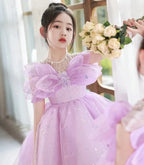 Robe cérémonie enfant petite libellule violet