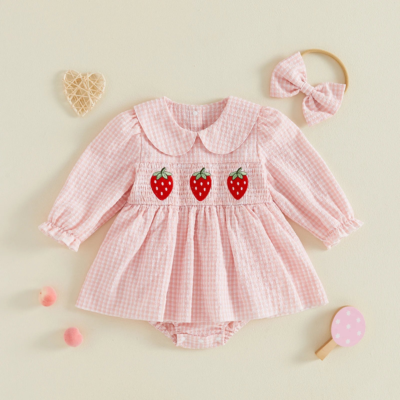 Barboteuse bébé rose - Loli