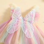 Barboteuse bébé arc-en-ciel papillon