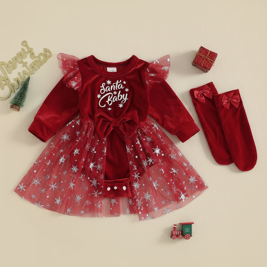 Barboteuse bébé fille - Robe + chaussette