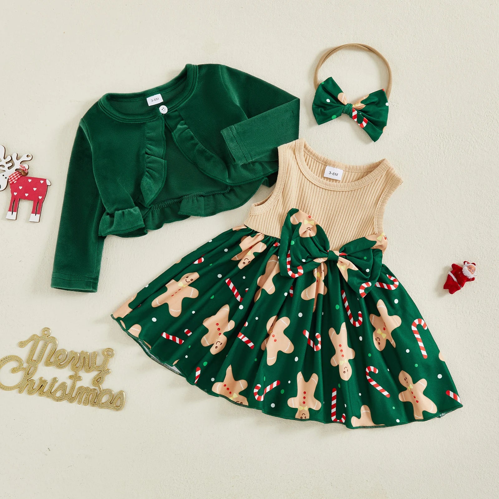 Robe bébé de Noël - 3 pièces