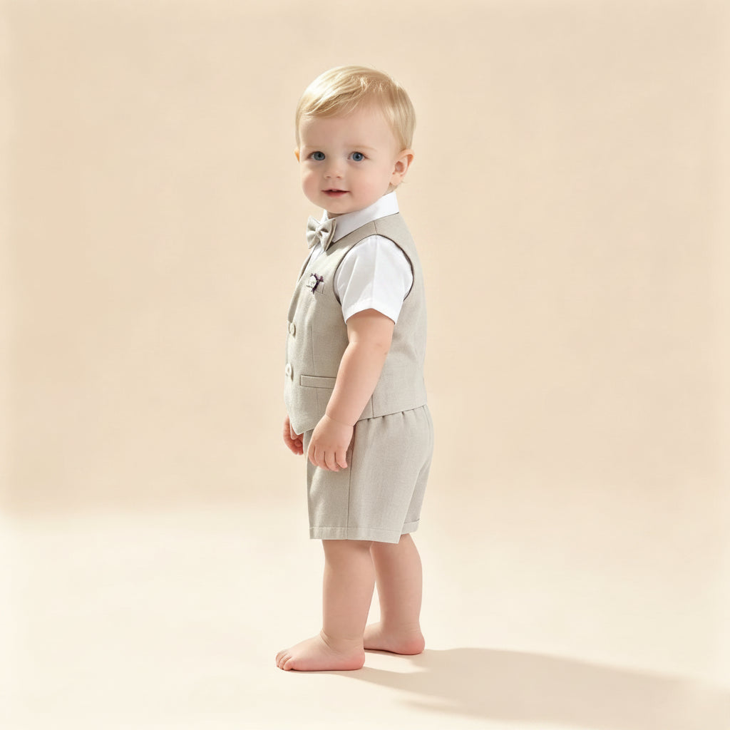 Costume enfant baptême short - 4 pièces Jules