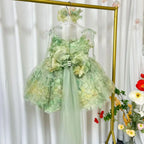 Robe de princesse fille - Fleurs et perles
