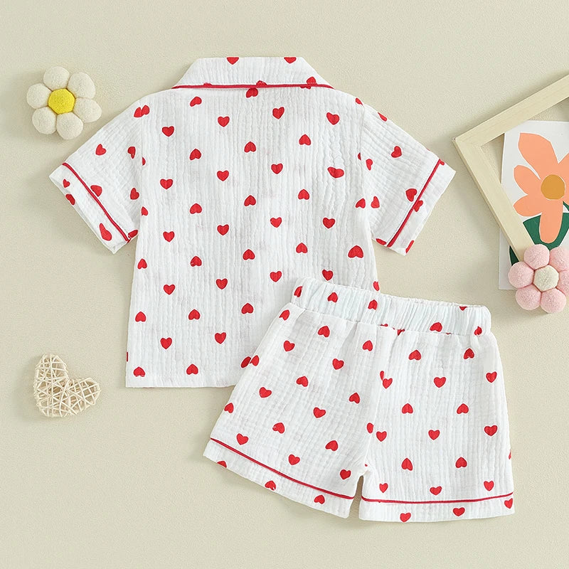 Pyjama fille coton - Coeur short