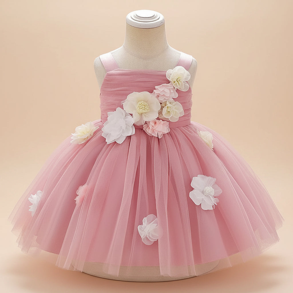Elégante robe fleurie et douce bébé