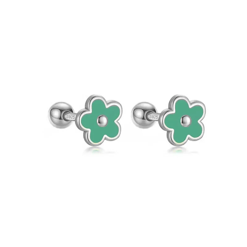 Boucle d'oreille enfant - Fleur/argent - L'univers de la licorne