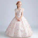 Vestido de gala floral de lujo para niñas