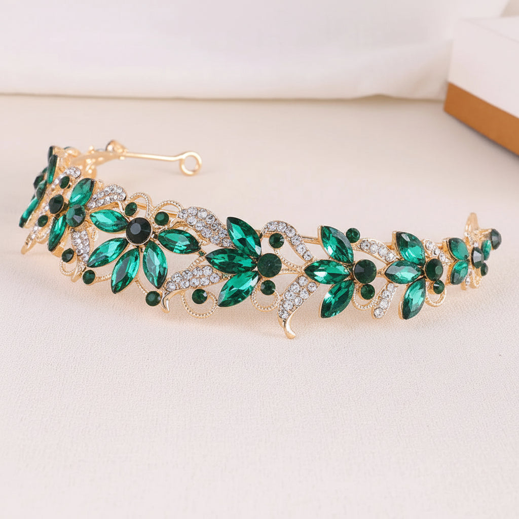 Diadème de princesse fille - Strass et fleur - L'univers de la licorne