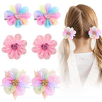 Lot de 2 barrettes fleurs et couleurs enfant