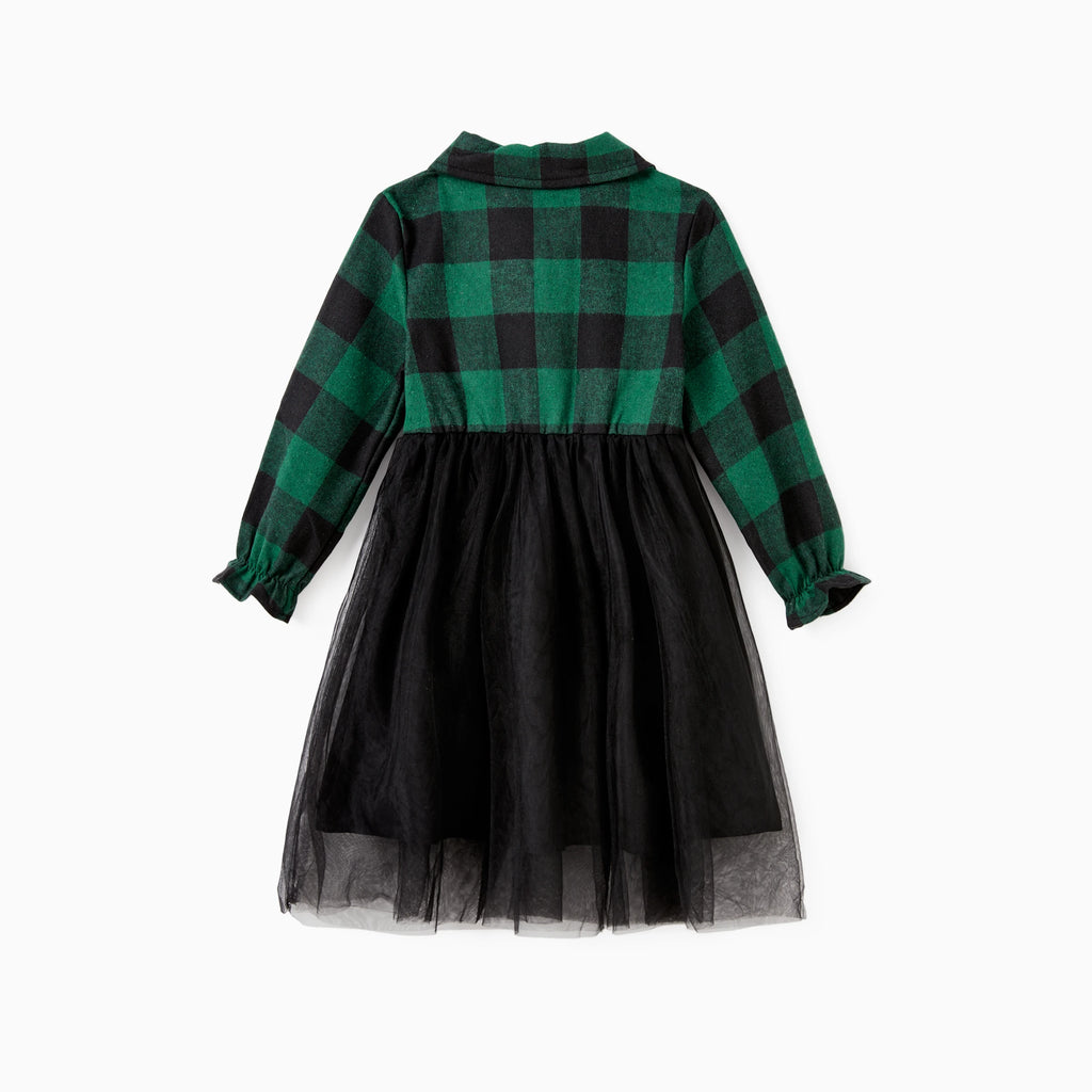 Robe mère et fille - Carreaux vert/noir