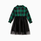 Robe mère et fille - Carreaux vert/noir