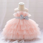 Robe pour noël fille froufrou rose pâle