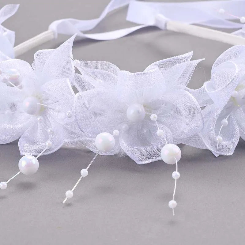 Couronne de fleurs blanche pour cérémonie enfant