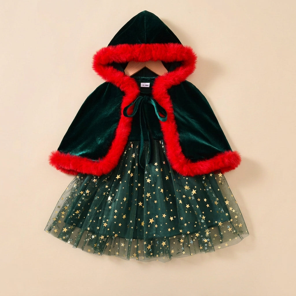 Ensemble de nöel fille - Cape + robe