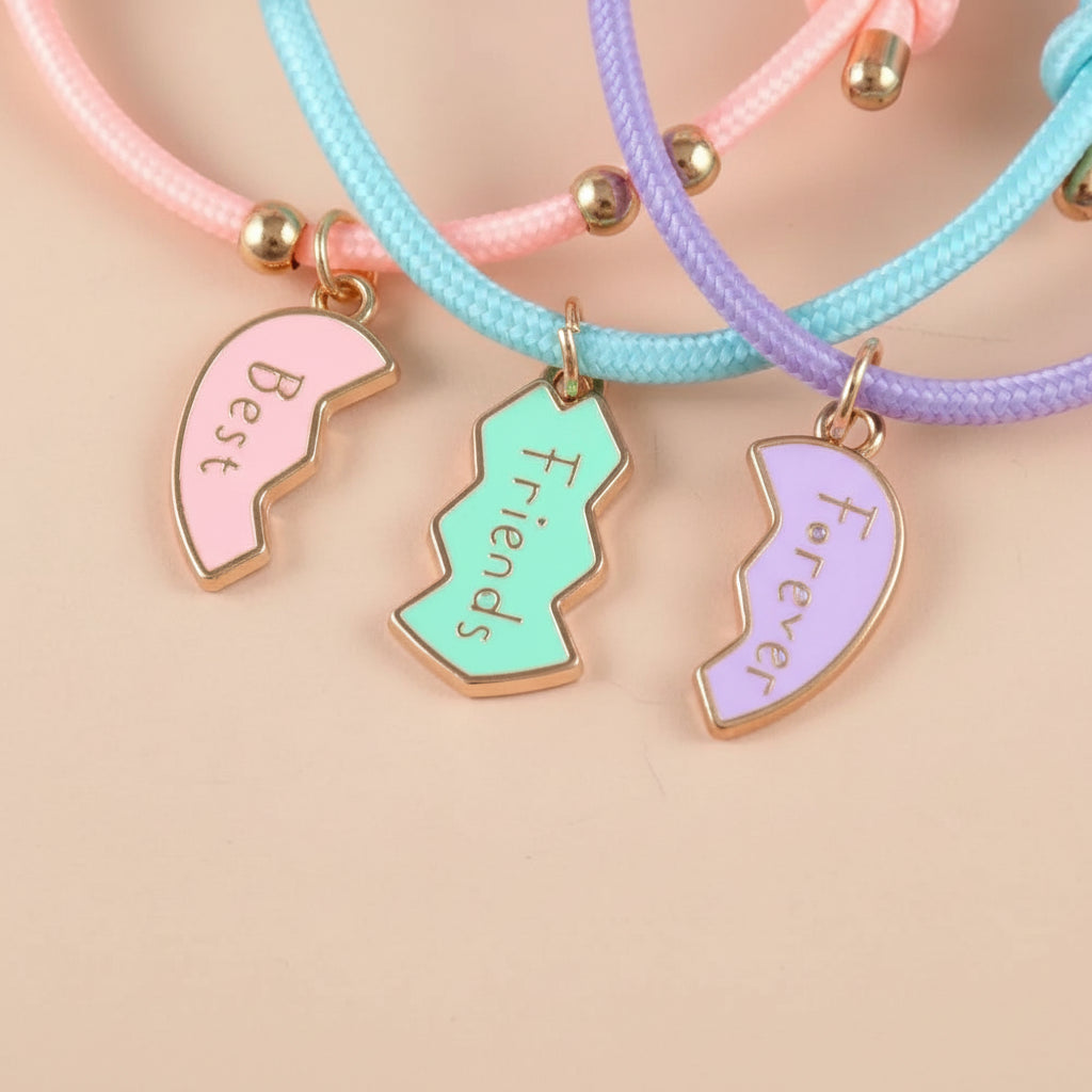 Bracelet BFF fille - Coeur 3 pièces - L'univers de la licorne