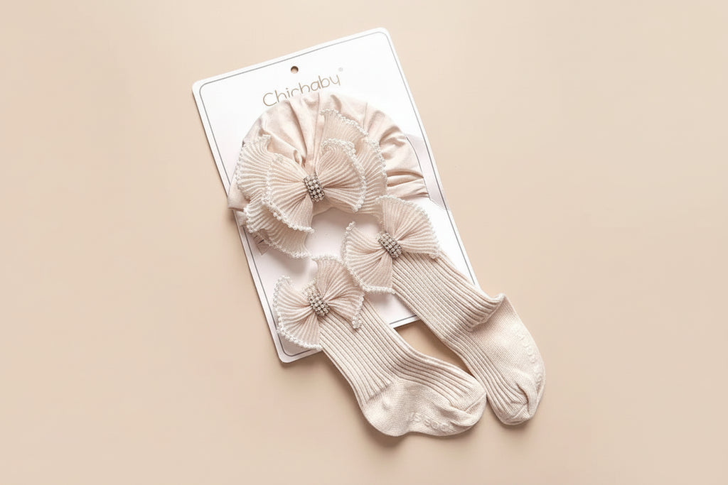 Ensemble accessoire bébé - Chaussette/bonnet