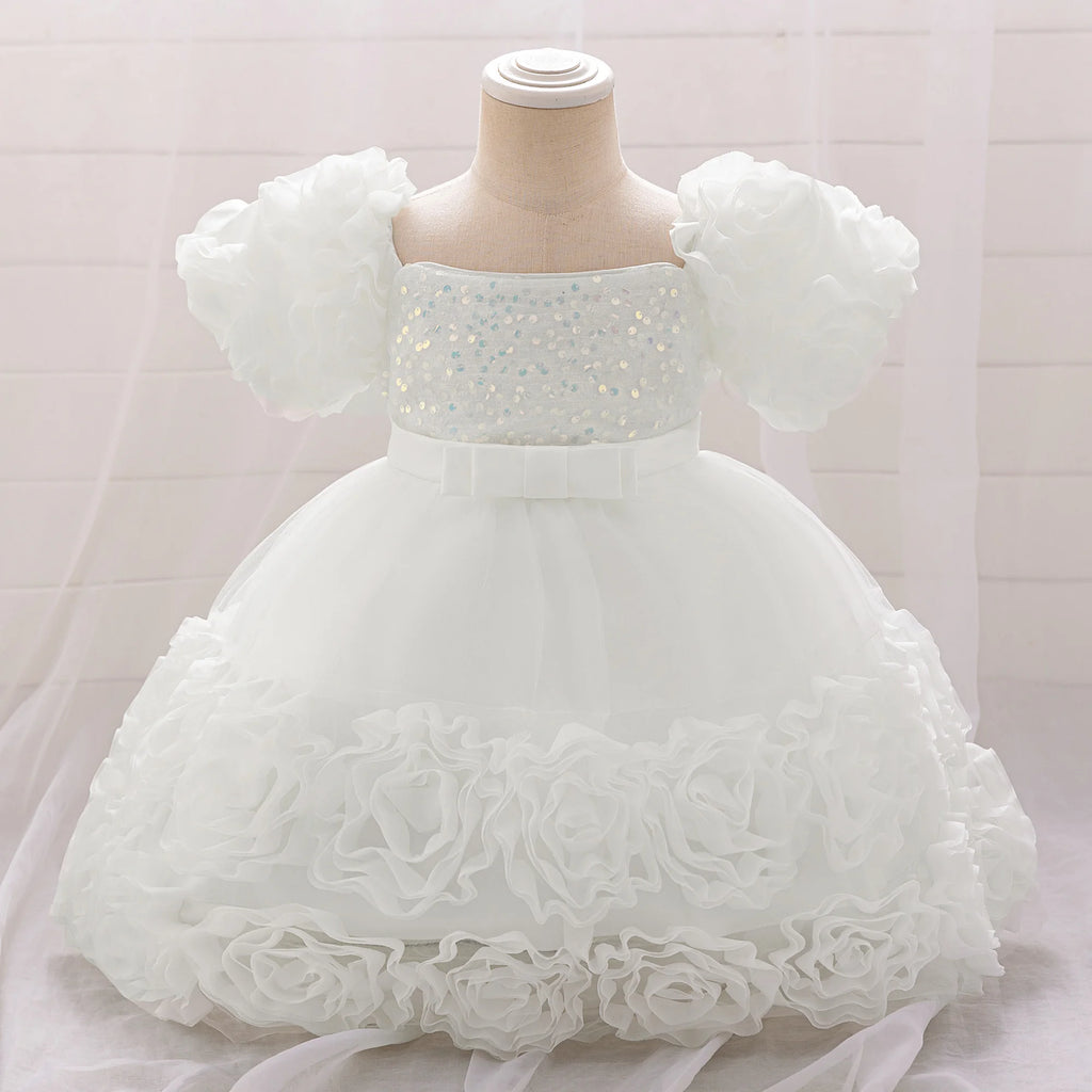 Vestido de cumpleaños para niña, talla grande, rosa