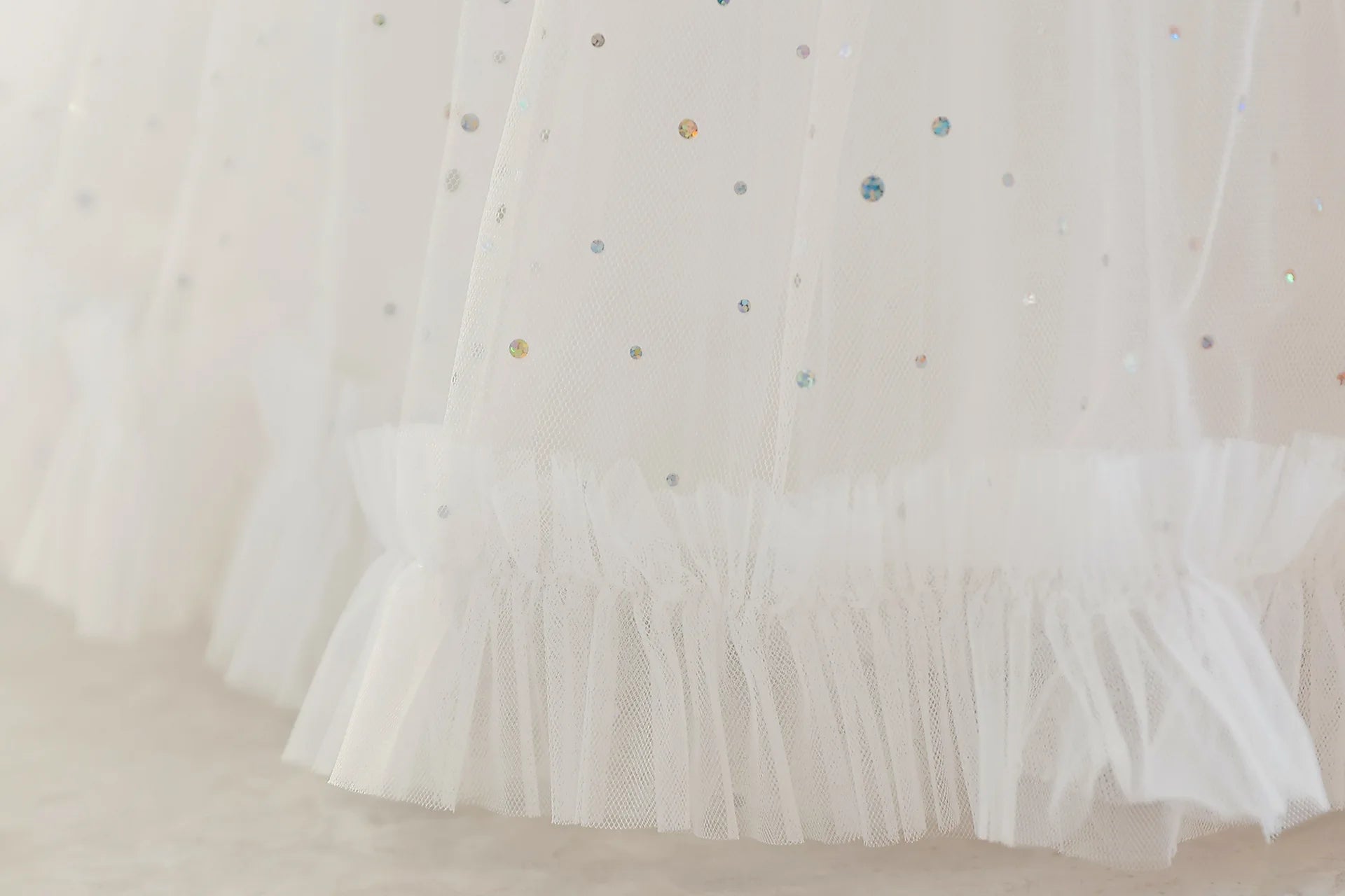 Vestido de cumpleaños azul cielo para bebé niña