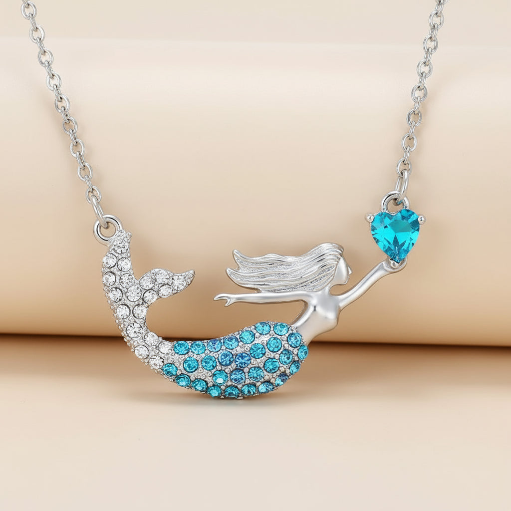 Collier enfant - Sirène en strass - L'univers de la licorne