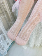 Chaussette enfant fille grand noeud papillon