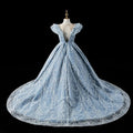 Robe de noël enfant fille paillette bleu
