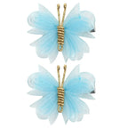 Barrette papillon lot de 2 bleu
