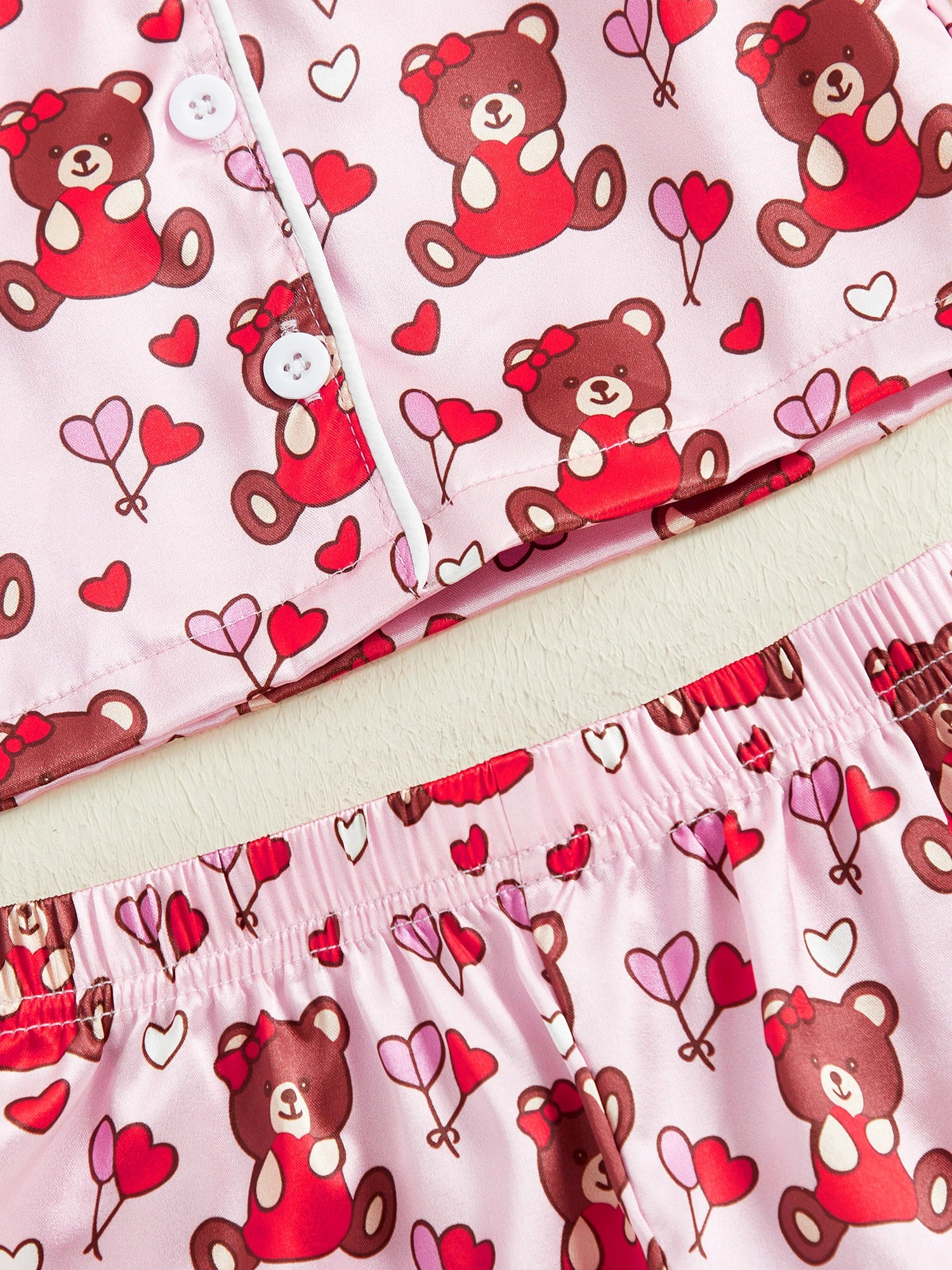 Pyjama fille satiné - 2 pièces Ourson