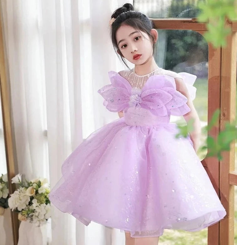Robe cérémonie petite fille libellule violette