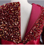 Robe de noël manche longue paillette fille