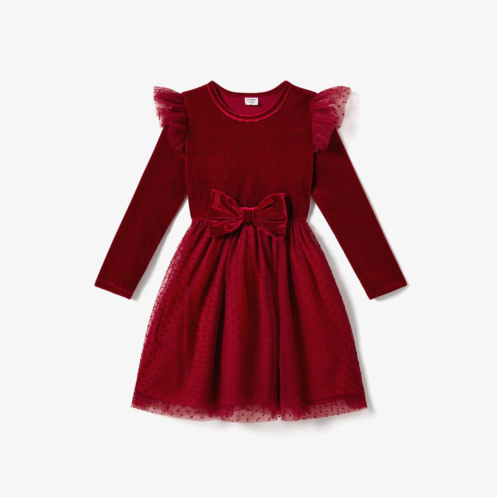 Robe mère et fille de noël - Rouge velour