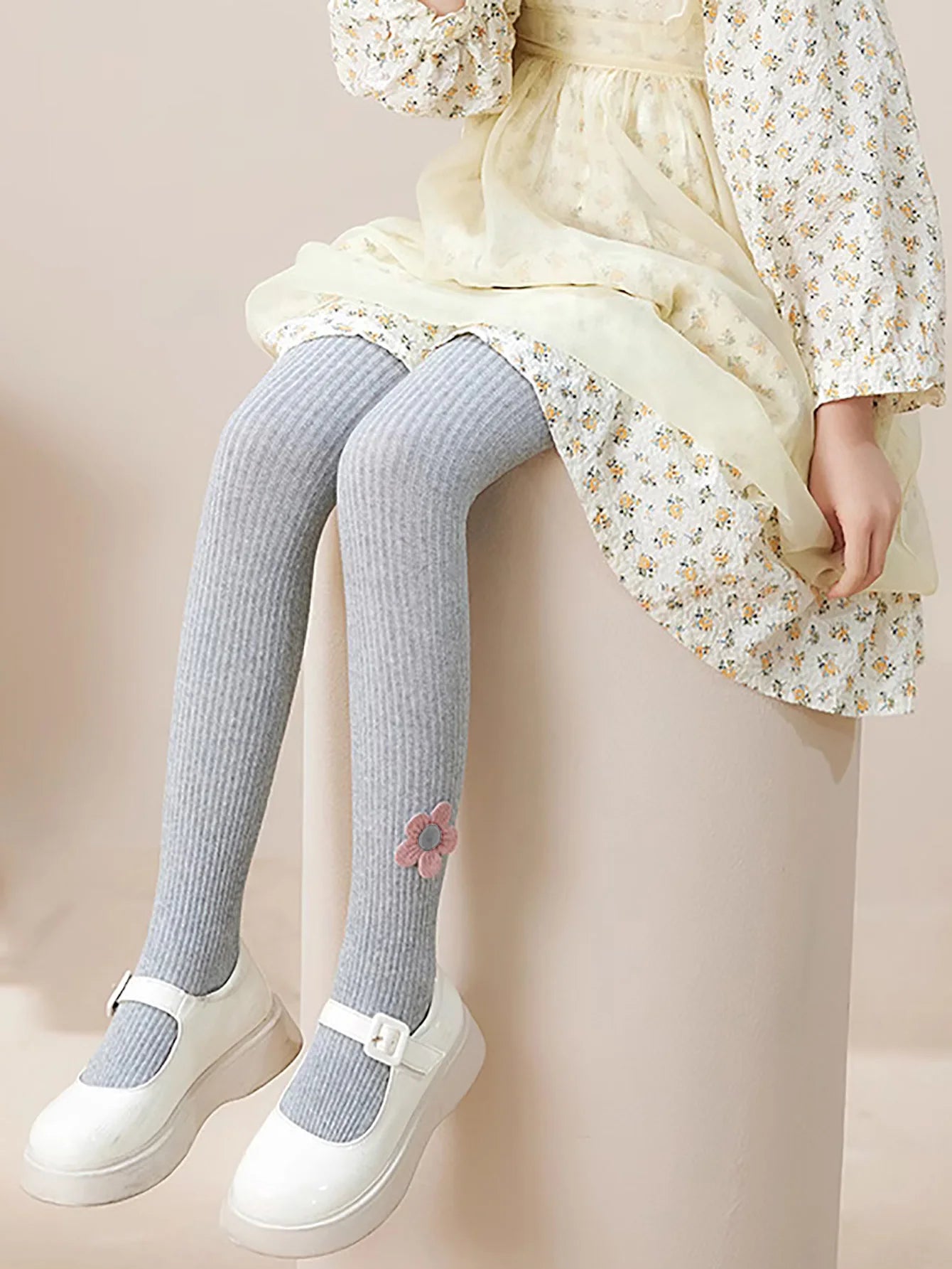 Collants fleuris chaud