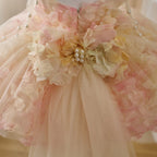 Robe de princesse fille - Fleurs et perles