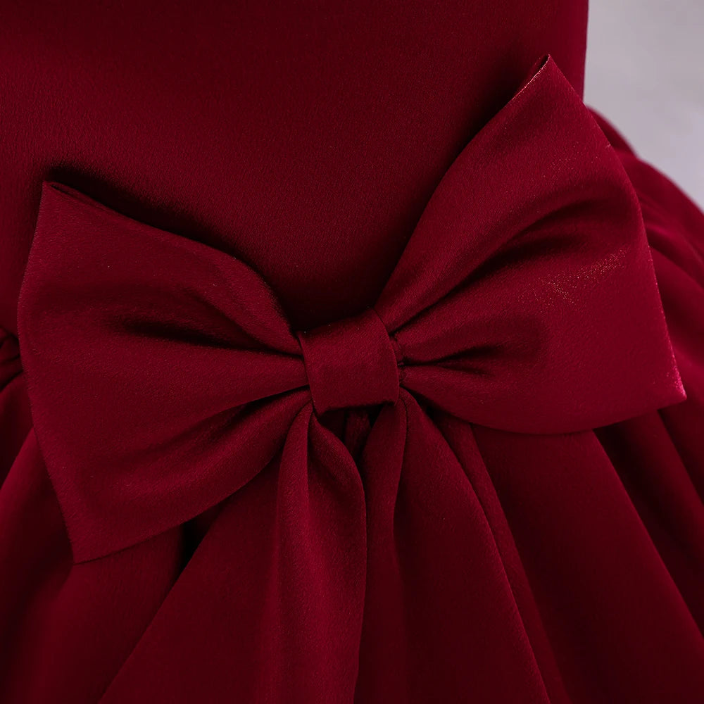 Vestido de cumpleaños infantil de satén