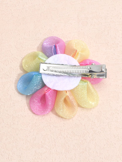 Lot de 2 barrettes fleurs et couleurs enfant multicolor