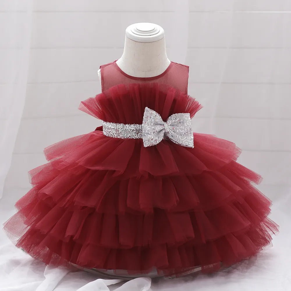 Robe pour noël fille froufrou rouge