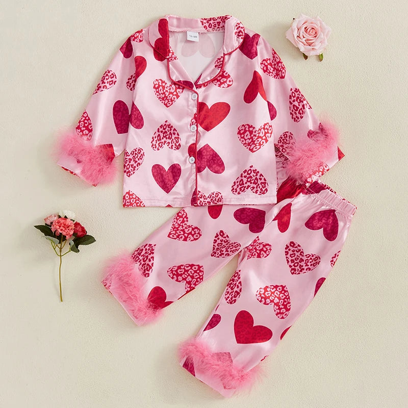 Pyjama enfant fille - Motif Coeur - L'univers de la licorne