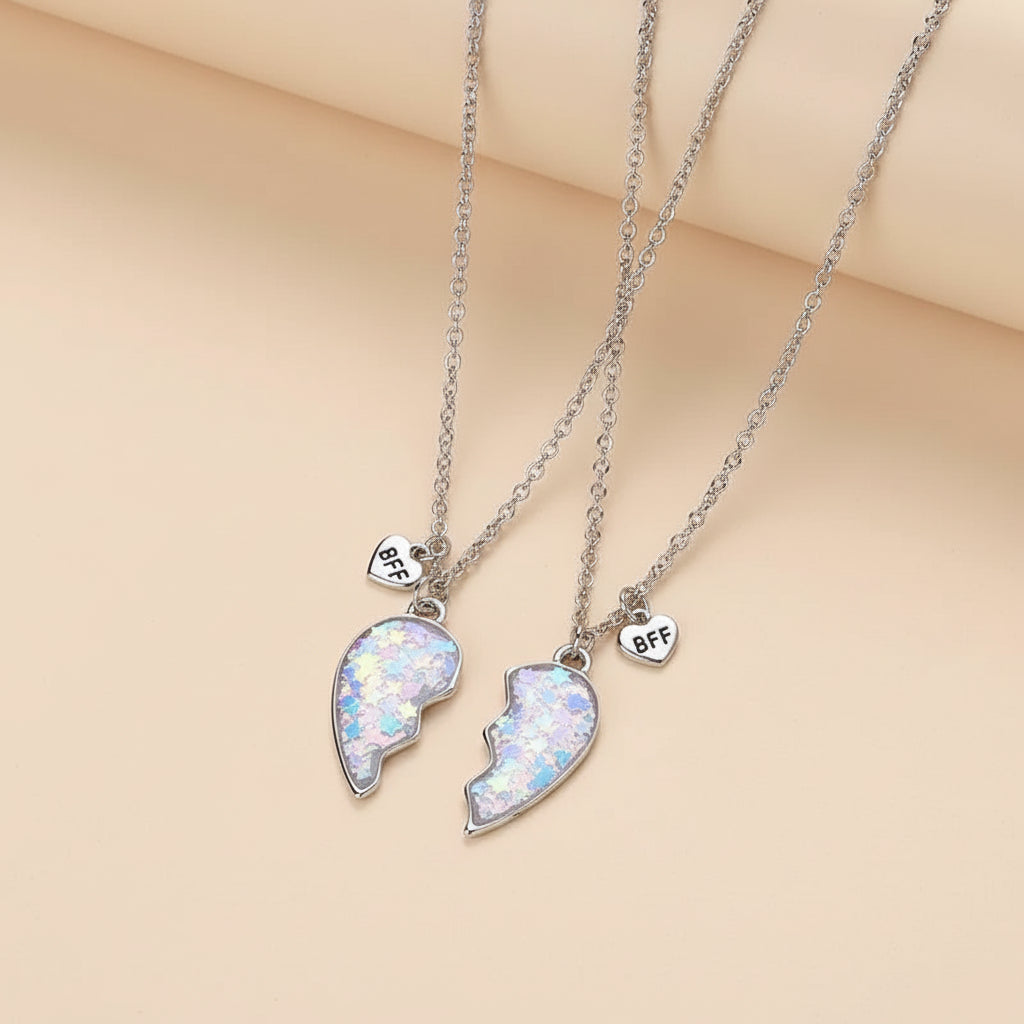 Collier Coeur enfant - BFF 2 pièces - L'univers de la licorne