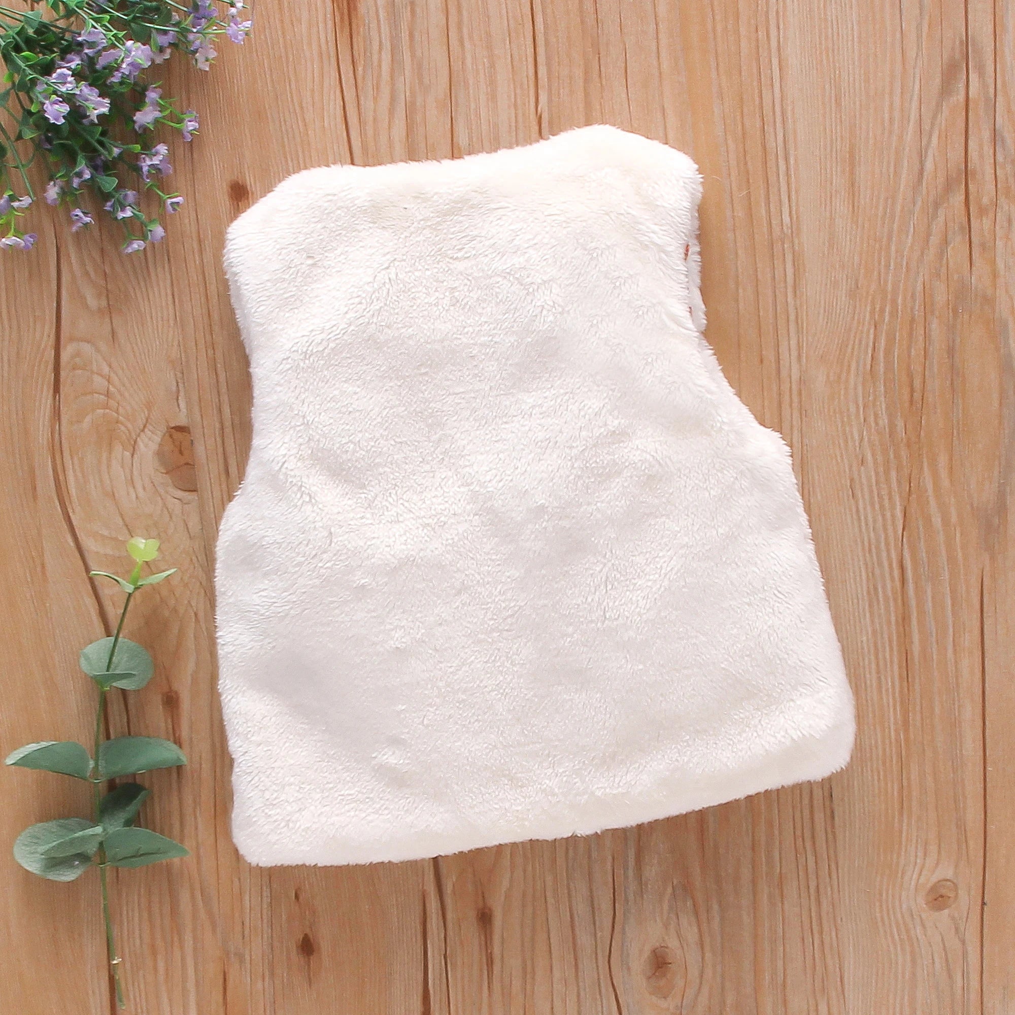 Gilet floreale in pelliccia sintetica per bambini